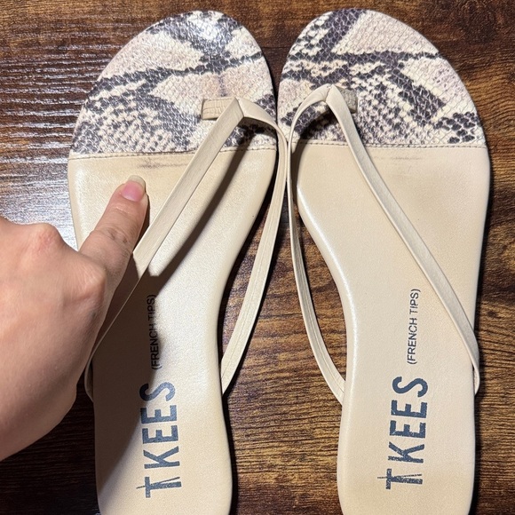 TKEES French Tips Women's Snakeskin and Tan Sandals Size 8 SKU005 - Picture 2 of 7